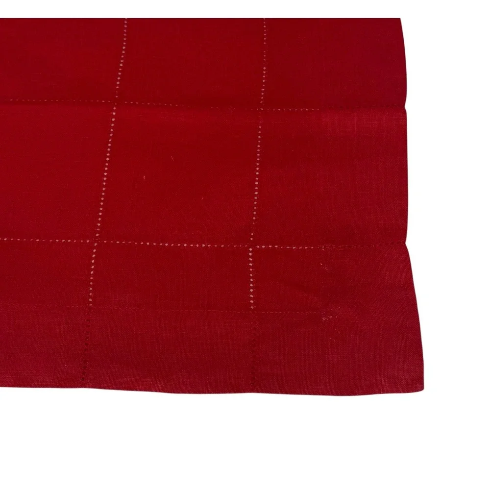 Bloomingdale's Art Home‎ Red Linen Cloth Placemats Set of 4 Table Decor (Flaws)